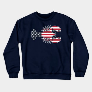 Lobster Cape Cod 4th of July American Flag Crewneck Sweatshirt